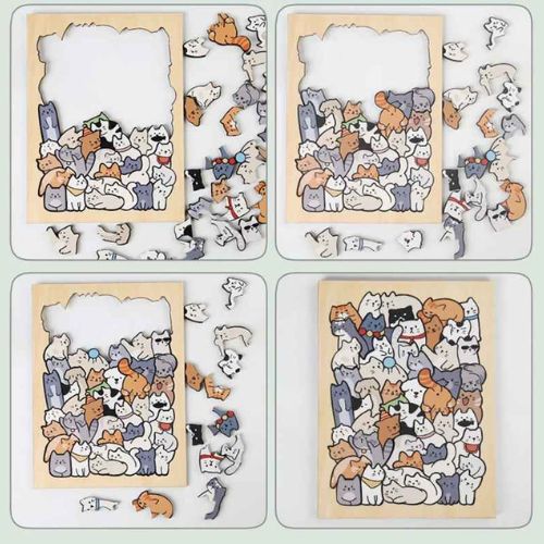 Puzzle en Bois « Animaux Mignons » – Un Jeu Éducatif et Amusant pour Enfants