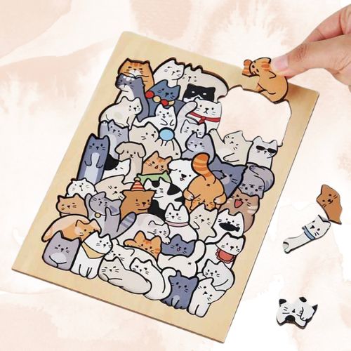 Puzzle en Bois « Animaux Mignons » – Un Jeu Éducatif et Amusant pour Enfants